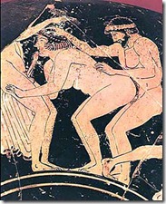 Erotic representation on a greek vase