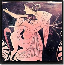Man and woman on a greek vased