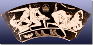 Greek orgy on a vase